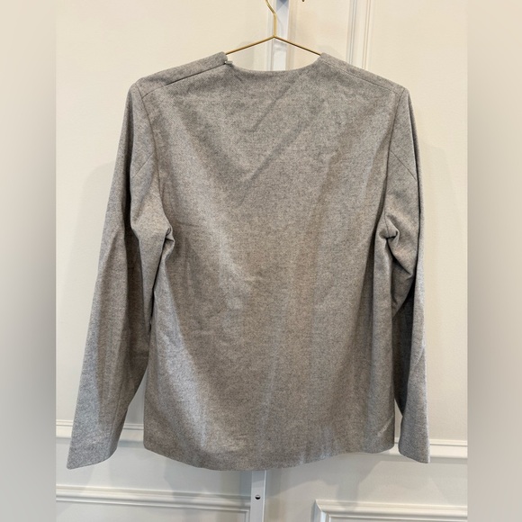COS Heather Gray Long Sleeve Wool Blend Top - Picture 4 of 5
